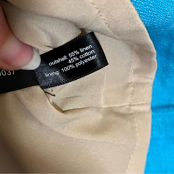 The Limited 8 Linen Cotton Sheath Sleeveless Dress Blue Tan Black - Picture 6 of 8